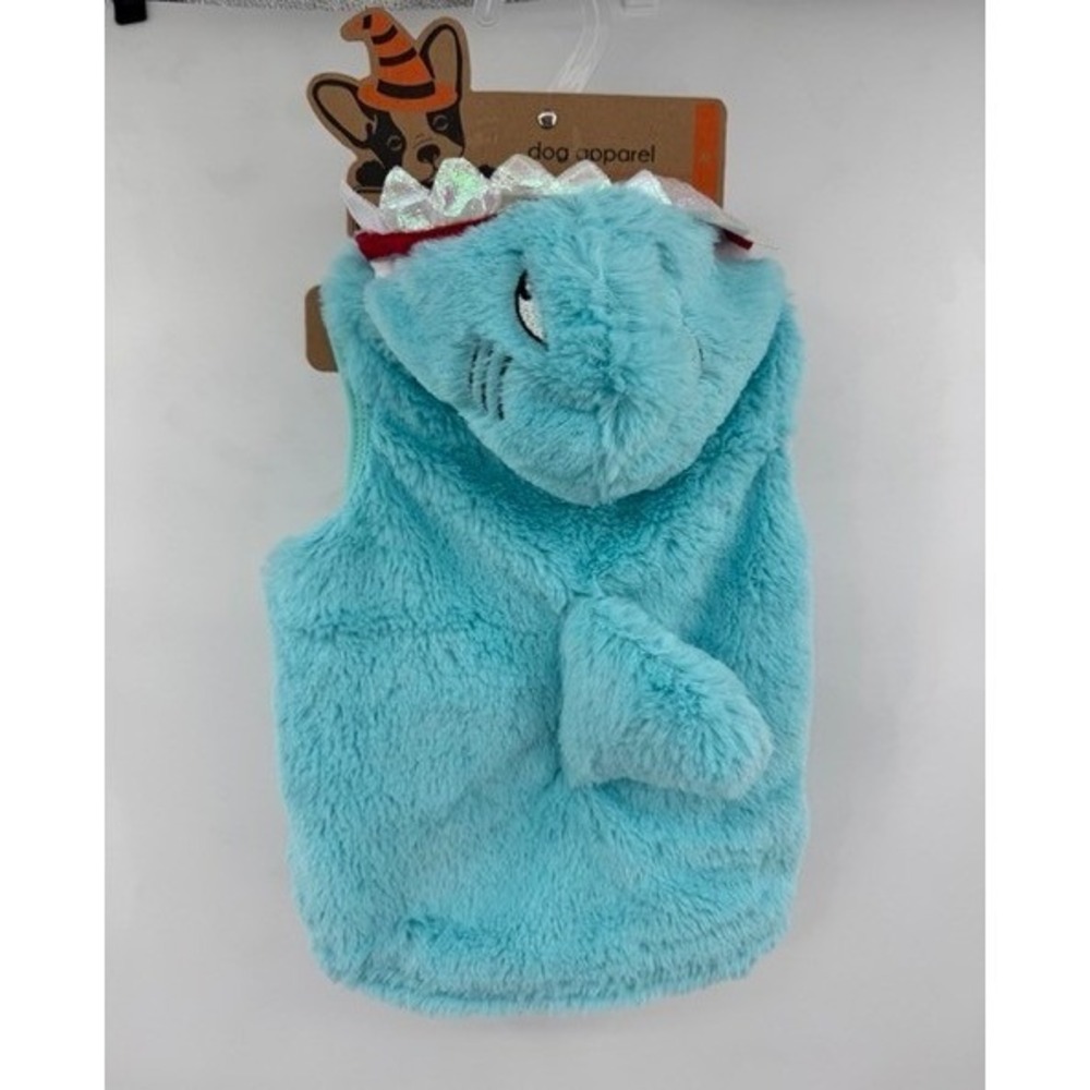 Pup Crew NEW Blue Plush Shark Pet Costume MEDIUM Dog Halloween Fleece Soft